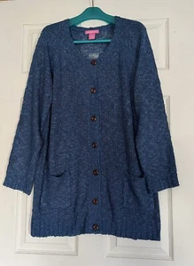 Women Long Cardigan Button Front Long Sleeve Pockets SZ: M. NWT - Picture 1 of 2