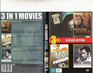 Beyond Justice-1992-Rutger Hauer/Piranha-1995/The Black Cobra-1987-3 Movie-DVD - Picture 1 of 1