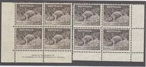 Australia #174, 174a Mint Blocks of 4 - Picture 1 of 2