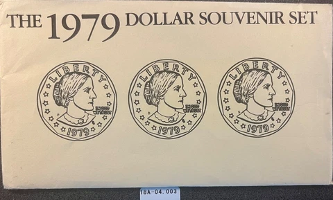 1979 & 1980 Susan B Anthony Dollar Souvenir Sets - 6 coins (Great Condition!) Cover