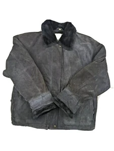 Northwest Territory Rugged Outerwear Leather Bomber Jacket Faux Fur Collar Cuff - Picture 1 of 3