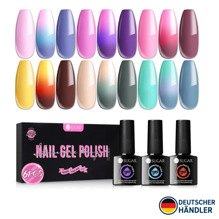 UR SUGAR Thermogel Nagellack Set Farbwechsel 6 Farben Geschenkbox