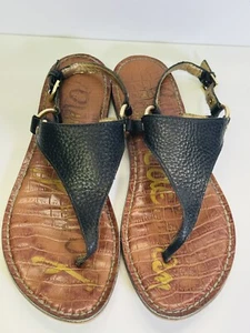 Sam Edelman Black Leather Sandals Sz 7M - Picture 1 of 5