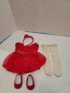 American Girl Bitty Baby Twinkle Party Dress Red Doll Holiday Outfit Set... - Picture 1 of 7
