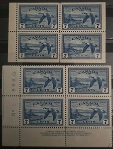 Canada Scott #C9 & C9a Airmail Plate Block & Booklet Pane MNH - Picture 1 of 3