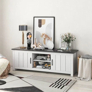 TV Ständer Fernseher bis 65 Zoll Medienkonsole Schrank Entertainment Center 2 Türen - Bild 1 von 10