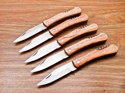 Lote de 5 navajas de bolsillo de acero d2 hechas a mano personalizadas, cuchillo plegable, 6481 Foto 1 de 4