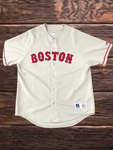 Vintage Russell Athletic Boston Red Sox Jersey Mens 2XL MLB Baseball Sewn Gray - Picture 1 of 10