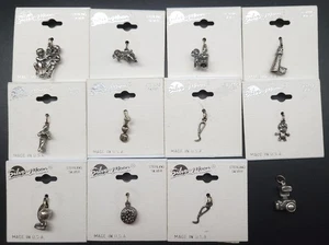 12 Assorted Sterling Silver 3D Bracelet Charms by 'Silver Moon' - Picture 1 of 6