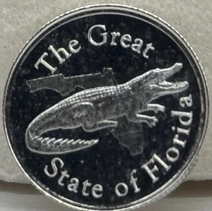 1 gram .999 Fine Silver Round - Gator gram GREAT STATE of FLORIDA - Picture 1 of 3