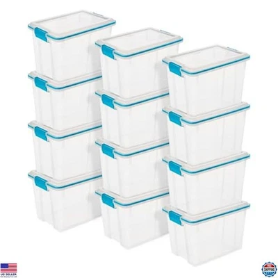 12-Pack Weather-Resistant Storage Bins with Latching Lids, 20 Quart Containers - Изображение 1 из 4