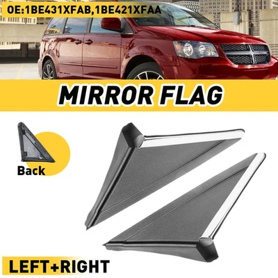 Moldura de banderas de espejo retrovisor lateral derecho+derecho para Dodge 2008-20 Grand Caravan 2014-15 Ram C/V Foto 1 de 4