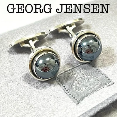 [Buen Estado] Gemelos de Hematita GEORG JENSEN Foto 1 de 4