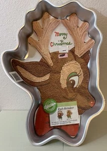 Vintage 1988 Wilton Cake Pan Rudy Reindeer - Picture 1 of 7