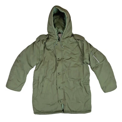Winter Jacket Army Style Parka Padded Insulated Dubon Hooded Olive Field Coat - Image 1 of 4