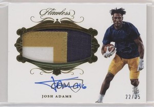 2018 Panini Flawless Collegiate /25 Josh Adams #RPAJAD RPA Rookie Patch Auto RC