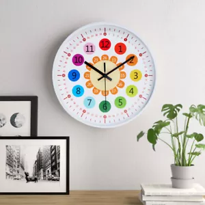 30cm Learning Clock for Kids Children's Teaching Time Silent Non Ticking UK - Picture 1 of 13