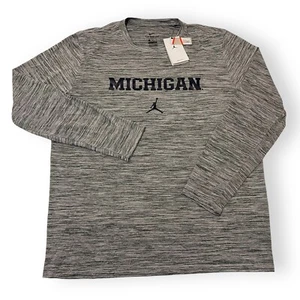 Michigan Wolverines Jordan Long Sleeve Shirt Pullover Dri-Fit Men's Size XL New - Picture 1 of 6