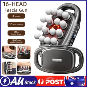 16-Head Electric Massage Gun LED Muscle Fascia Gun Pain Relief Muscle Relaxation - Picture 1 of 12