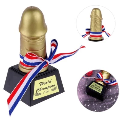 US 1Pc Creative Novelty Golden Trophy Party Funny Prop Plastic Gift