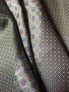 4+yds” X 40” Silk Fabric Remnant Panel 100% Pure Silk Brocade Color Blocks #84b - Picture 1 of 12
