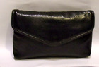 Vtg.Roger Gimbel,Black Faux Leather,Accessory / Cosmetic Clutch, Made in Taiwan