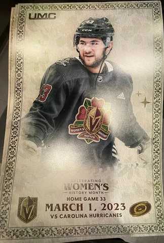 Vegas Golden Knights vs Carolina Hurricanes 3/1/23 Game Poster - Cotter + BONUS Cover