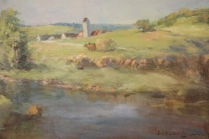 Sommerliche Landschaft Ölgemälde Ölmalerei signiert MÜLLER-SCHWABEN (1879-1957) - Bild 1 von 10