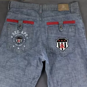Red Ape Jeans Mens 40x32 Gray Baggy Cotton Denim Hip Hop Streetwear - Picture 1 of 16