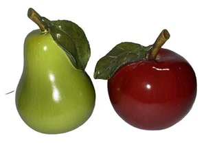 Apple & Pear Large Beautiful Fruit For Home Decor/ Table Centerpiece Resin NIB - Picture 1 of 9