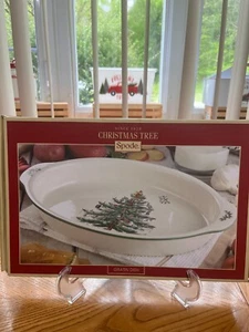 SPODE COLECCIÓN ÁRBOL DE NAVIDAD GRATINADO HORNO A MESA PLATO PARA SERVIR A12 INGLATERRA - Imagen 1 de 9