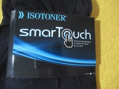 Mens Isotoner smarTouch Touchscreen Compatible Gloves Black Size M - Image 1 of 2
