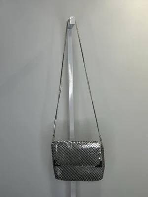 Bolso de mano bandolera de noche de malla con lentejuelas plateadas Bueno para mujer. 1B Foto 1 de 4