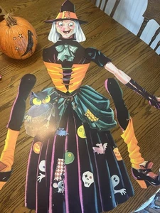 Vintage Dennison Stanzpapier Halloween Gelenke Hexe 68" fehlende Teile - Bild 1 von 6