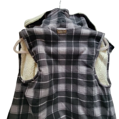 Chaleco reversible Matilda Jane GRANDE Sherpa polar a cuadros acogedor frente abierto #3476 Foto 1 de 4