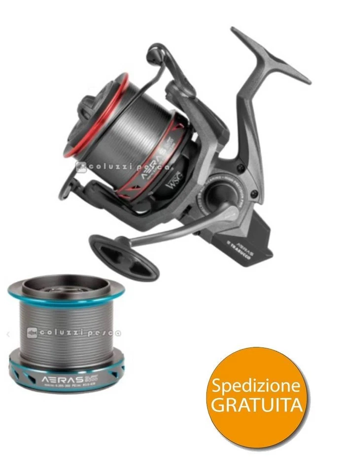 MULINELLO TRABUCCO AERAS SURF 8000 PESCA SURFCASTING MAX DRAG 12 KG BOBINA EXTRA - Immagine 1 di 1