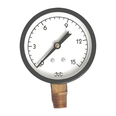 Marshalltown Pressure Gauge, 0 to 15 PSIG, 2-3/4 Inch with Bottom Connection - Image 1 of 4