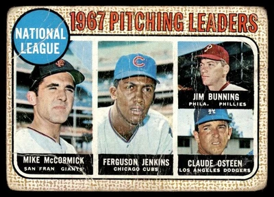 1968 Topps NL Pitching Leaders Jenkins Chicago Cubs #9 Foto 1 de 2