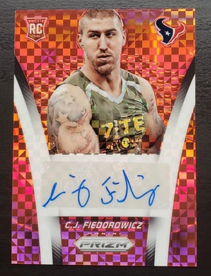 2014 Panini Prizm C.J. Fiedorowicz RC Red Power Prizm Auto 64/75 #AR-CF Texans - Image 1 of 3