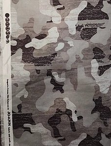 Joanns 100% Cotton Flannel Multicolored Gray Distressed Camo 44"x2 Yards - Picture 1 of 3