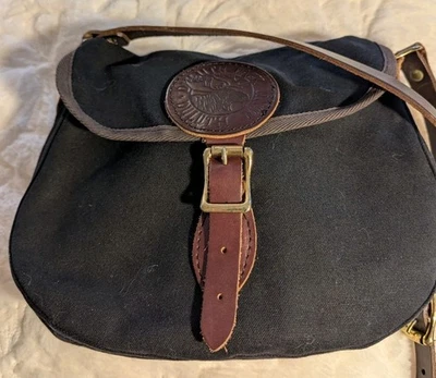 Paquete Duluth, Bolso de Mano de Lona de Algodón Azul Marino Borde de Cuero Marrón Foto 1 de 4