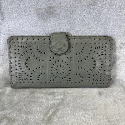 Cleobella Mexicana Azul Turquesa Cuero Tocado a Mano Bolso sin asas Cartera Boho Foto 1 de 4