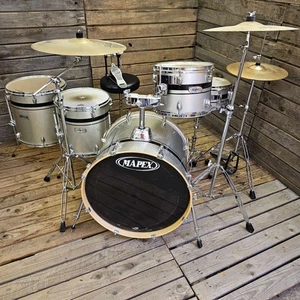 Drum Kit Mapex VX Ltd Edition Silver Black Striped USED! RKVX080725 - Picture 1 of 6