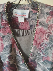 Reina Industries 1970 grün mehrreihiges Set aus Jacke und Rock Größe 20 1/2 - Bild 1 von 12