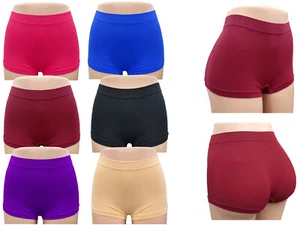 6 Pk boyshorts Compression Panties SEAMLESS Boxer Shorts women undewear - Picture 1 of 11