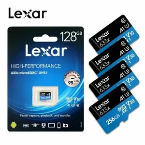 Lexar 633X 64GB 128GB 256GB 512GB U3 V10/V30 A1/A2 C10 MicroSD XC TF Memory card - Picture 1 of 27