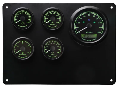 Humvee MME 5 Gauge Set Instrument Panel GPS Speedometer 24 Volt 7 Color LED - Image 1 of 4