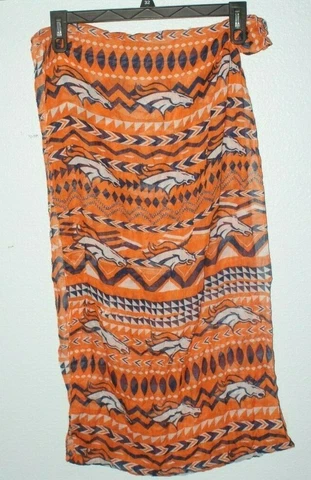 DENVER BRONCOS NFL INFINITY SCARF ORANGE & BLUE MASCOT SPORTS APPAREL LOGO Cover