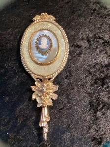 Unique Guilded Gold French Style Cameo Ornate Small Mirror - Picture 1 of 7