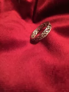 NEW Vintage ORTAK Scotland Sterling Silver Celtic Greek pattern Band Size 12.5 - Picture 1 of 7
